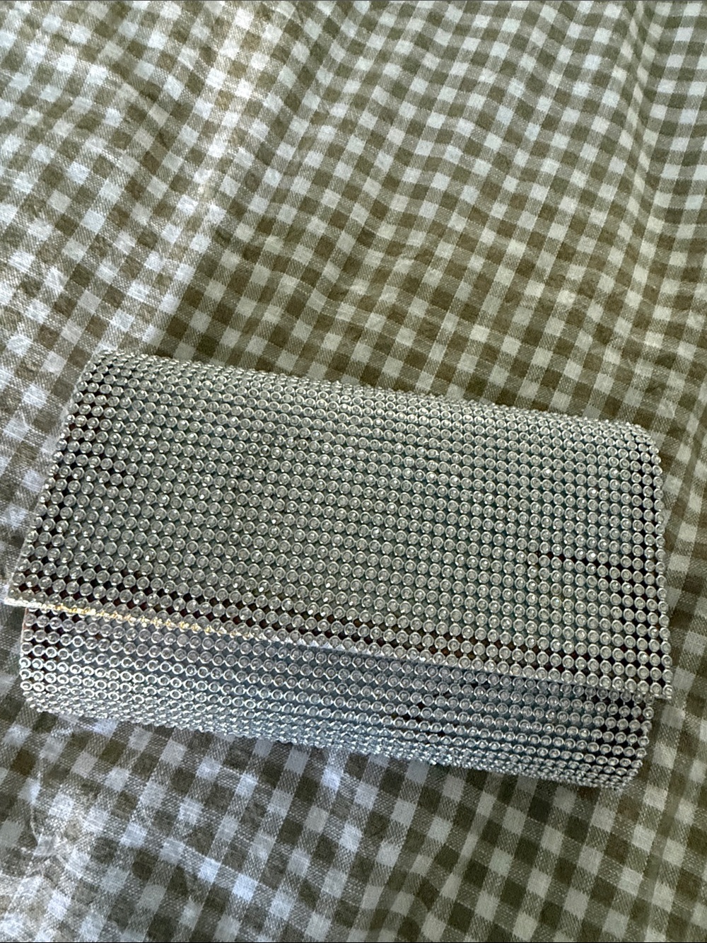 Silver Crystal Embellished Women's Clutch